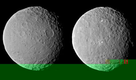 Таинственные белые пятна на Церере были снова сняты космическим зондом Dawn